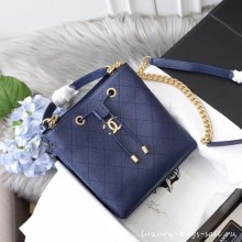 Fake AAA Chanel drawstring bag AS0310 blue CE01051