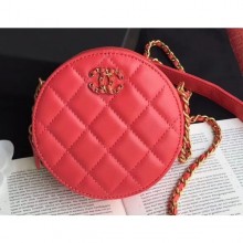 Fake Best Chanel Chain Infinity Round Clutch with Chain AP0725 Red 2019 CE03310