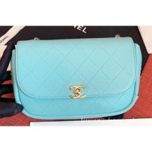 Fake Chanel Casual Trip Messenger Flap Bag Light Green 2019 CE03896