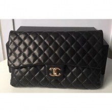 Fake Chanel Lambskin Classic Quilted Clutch Bag A57650 Black 2018 CE00888