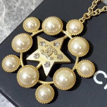 Fake Chanel Pearl Star Pendant Necklace AB2335 2019 Collection CE03124