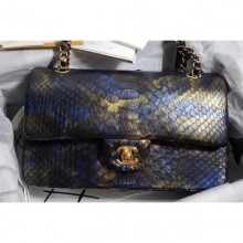 Fake Chanel Python Classic Flap Medium Bag A1112 12 CE03185