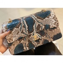 Fake Chanel Python Classic Flap Medium Bag A1112 47 CE04025