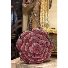 Fake Chanel Resin/Strass Camellia Evening Bag A69841 Pink/Red 2019 CE02563