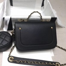 Fake Hot Chanel Calfskin Flap Bag and Coin Purse AS1094 02 Black 2019 Collection CE01046