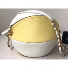 Fashion Chanel Beach Ball Bag AS0512 White/Yellow 2019 CE03106