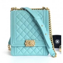 Fashion Chanel Boy North/South Flap Shoulder Bag AS0130 Blue 2019 CE03720
