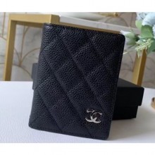 Fashion Chanel Card Holder 60085 Grained Calfskin Black CE04149