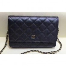 First-class Quality Chanel Iridescent Pearl Caviar Wallet On Chain WOC Bag Black 2019 CE01537