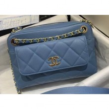 High Imitation Chanel Small Camera Case Bag AS1367 Grained Calfskin Blue 2020 CE03681