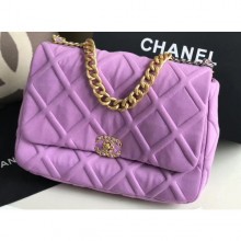 High Quality Chanel 19 Maxi Jersey Flap Bag AS1162 Mauve 2020 CE01999