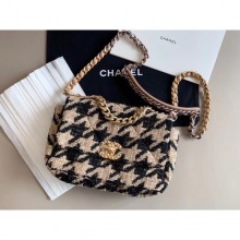High Quality Chanel 19 Tweed Small Flap Bag AS1160 Black/Beige 2019 Collection CE00923