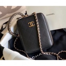 High Quality Chanel Chain Handle Vertical Camera Case Bag Black Runway 2020 CE04326
