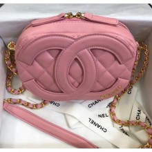 High Quality Chanel Lambskin Camera Case Clutch Bag With Big CC Logo AS1757 Pink 2020 Collection CE00911