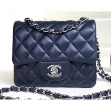 High Quality Chanel Lambskin Mini Classic Flap Bag A1115 Navy Blue CE02991