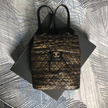 High Quality Chanel Tweed & Gold-Tone Metal large Backpack Bag A69964 2019 CE03840