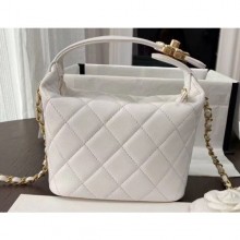 High Quality Imitation Chanel Quilted Small Hobo Clutch Bag AS1745 White 2020 CE03376