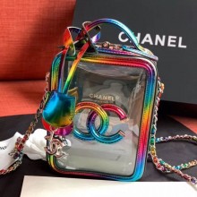Hot Knockoff Chanel Iridescent PVC Vanity Case AS0988 Multicolor 2019 Collection CE02696