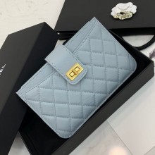 Imitation Chanel Buckle Card Holder Light Blue Collection CE04226