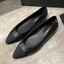 Imitation Chanel Calfskin Flat Ballerinas G35389 Black 2019 Collection CE04230