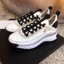 Imitation Chanel Calfskin Sneakers G35617 White 2019 Collection CE04081