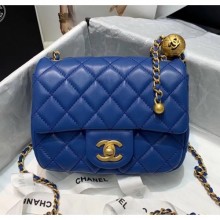 Imitation Chanel Lambskin & Gold-Tone Metal Flap Bag AS1786 Blue 2020 Collection CE01781