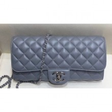 Imitation Chanel Lambskin Classic Flap Clutch Bag with Chain Gray 2019 CE02514