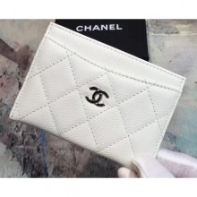 Imitation Fashion Chanel Caviar Leather Classic Card Holder A31510 White CE02229