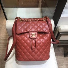 Imitation Top Chanel Quilting sheepskin Backpack Bag A91121 burgundy with gold hardware CE03733