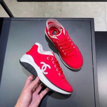 Knockoff AAA CHANEL FABRIC SNEAKERS G34763 RED/WHITE 2019 CE00582