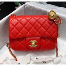 Knockoff Chanel Lambskin & Gold-Tone Metal Flap Bag AS1786 Red 2020 Collection CE02254