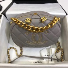Quality Chanel Lambskin Studs Camera Case Clutch Bag With Chain AS1511 Grey 2020 Collection CE03762