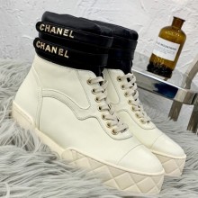 Replica 1:1 Chanel Lambskin High-Top Sneakers G34967 White 2019 Collection CE01975