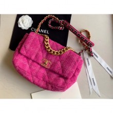 Replica Chanel 19 Tweed Large Flap Bag Rosy AS1161 2019 Collection CE02270