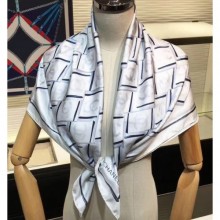 Replica Chanel All Over CC Logo Scarf 90x90cm Blue 2019 CE03495