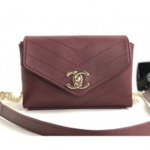 Replica Chanel Calfskin Chevron Small Waist/Shoulder Bag A57592 Fuchsia 2019 CE02144