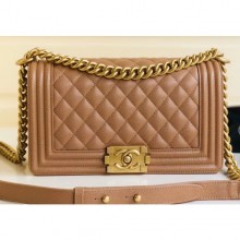 Replica Chanel Caviar Leather Boy Flap Medium Bag Caramel CE01733