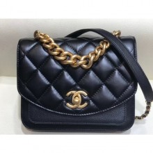 Replica Chanel Chain Handle Mini Flap Bag AS0784 Black 2019 CE01936