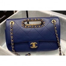 Replica Chanel Chain Small Flap Bag AS1466 Navy Blue 2020 CE02945