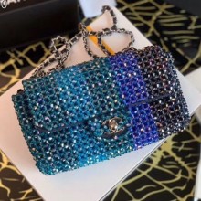 Replica Chanel Crystal Small Flap Bag AS1770 Blue 2020 Collection CE02822