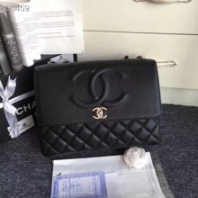 Replica Chanel Grained Calfskin & Silver-Tone Metal A91869 Black CE01032