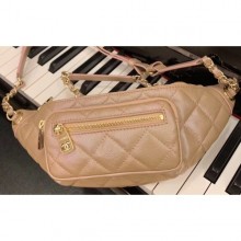 Replica Chanel Iridescent Pearl Caviar Grained Calfskin Waist Bag AS0556 Apricot 2019 CE01647
