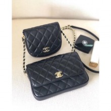 Replica Chanel Lambskin Side Pack Bag AS0545 Black 2019 CE00724