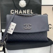 Replica Chanel Quilted Calfskin Triple Flap Bag A8095# Navy Blue 2020 Collection CE00641