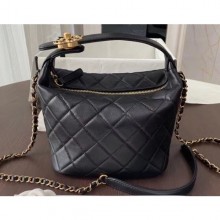 Replica Chanel Quilted Large Hobo Clutch Bag AS1747 Black 2020 CE01257
