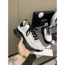 Replica Chanel Suede Calfskin, Velvet & Grosgrain light blue/gray G36299 Sneakers 10mm 2020 Collection 03 CE03002