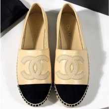 Replica Cheap Chanel Stitching CC Logo Espadrilles Beige CE04136