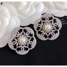 Replica Luxury Chanel Silver Crystal Earrings 59 2020 Collection CE00666