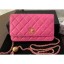 AAA 1:1 Chanel Pearl Wallet on Chain WOC Bag AP1450 Fuchsia 2020 CE03982