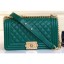AAA Chanel Caviar Leather Boy Flap Medium Bag Emerald Green CE02705
